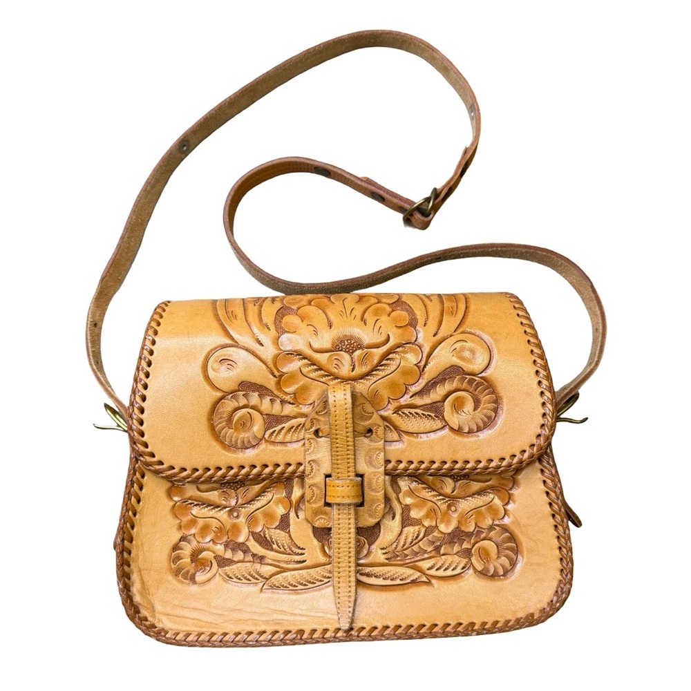 🤎 Clifton’s Vintage Hand-Tooled Leather‎ Shoulder Bag Western Purse 🤎